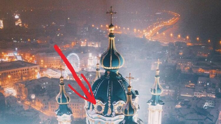 Андреевская церковь в Киеве пострадала из-за сильного ветра. Фото: Facebook/Вадим Кириленко