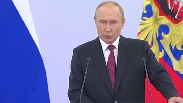 Путин выступает в Кремле. Скриншот 