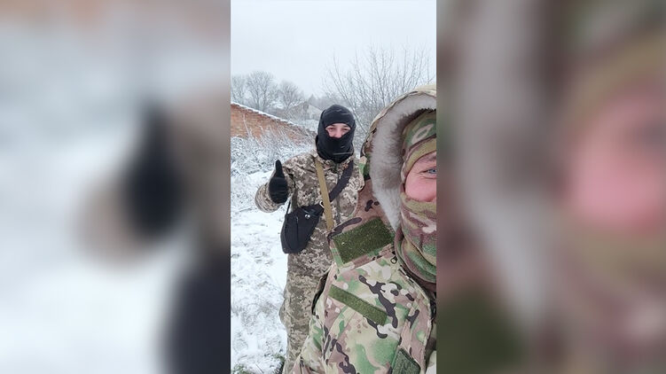 На фронте выпал снег. Скриншот из видео