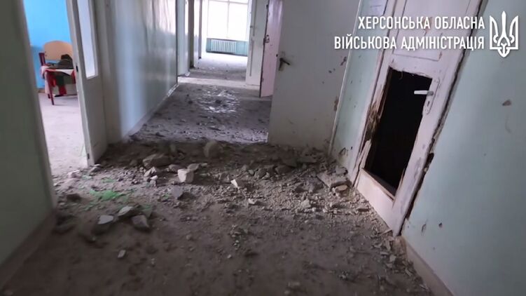 Последствия обстрела херсонской больницы. Скриншот видео